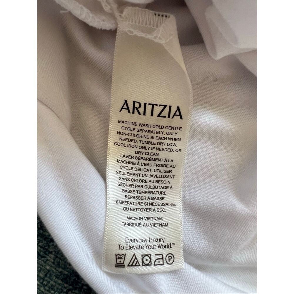 Aritzia Wilfred White GoodLux Ruby Drapey Jersey Scoopneck Peplum Top XXS - Picture 4 of 8